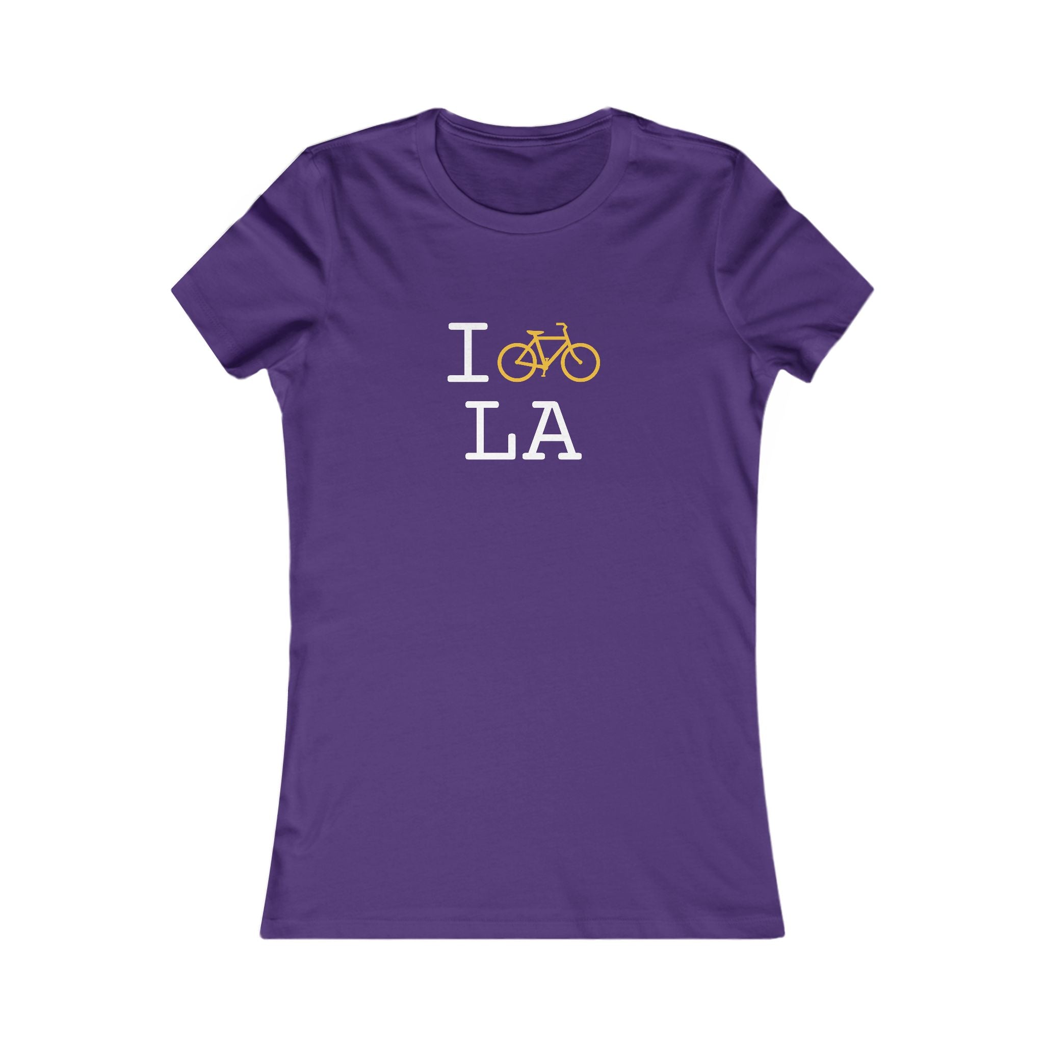 "I Bike ___" women's T, yellow bike