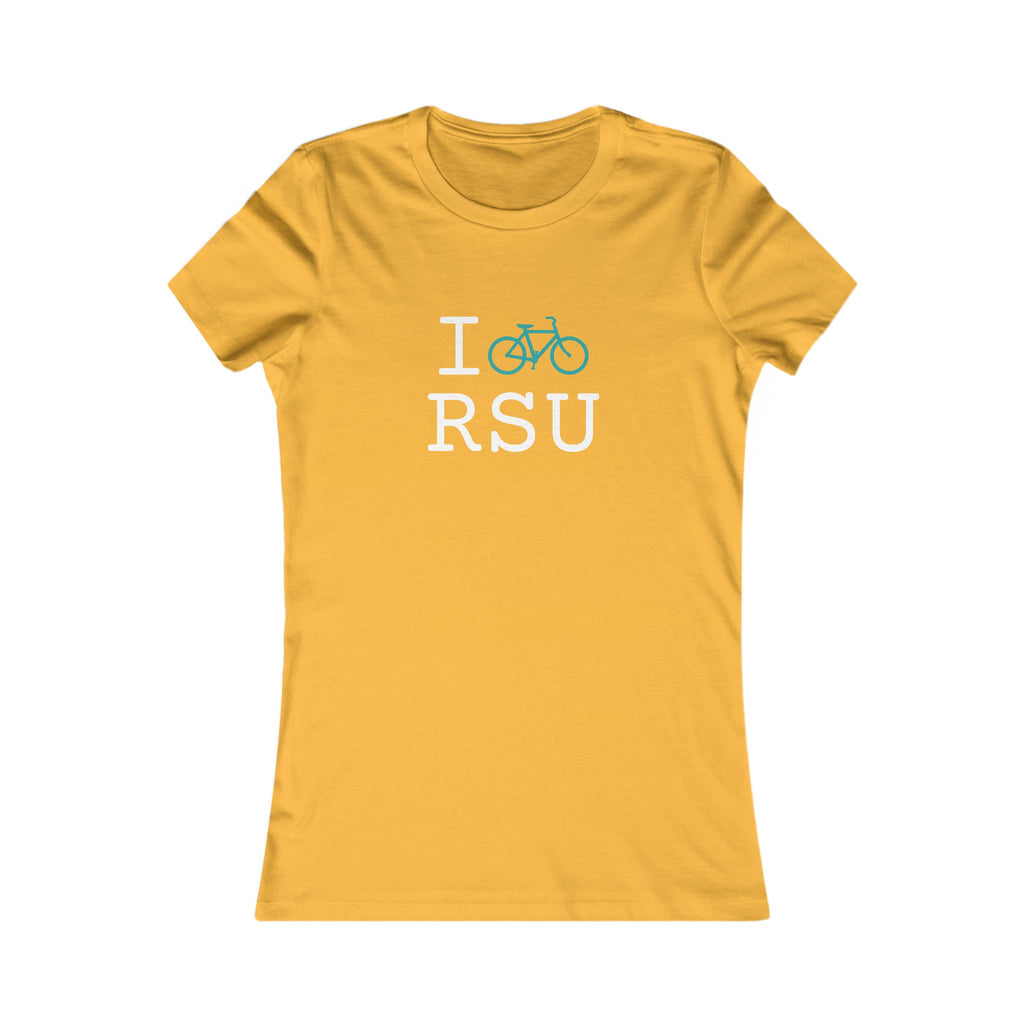 "I Bike ___" women's T, teal bike