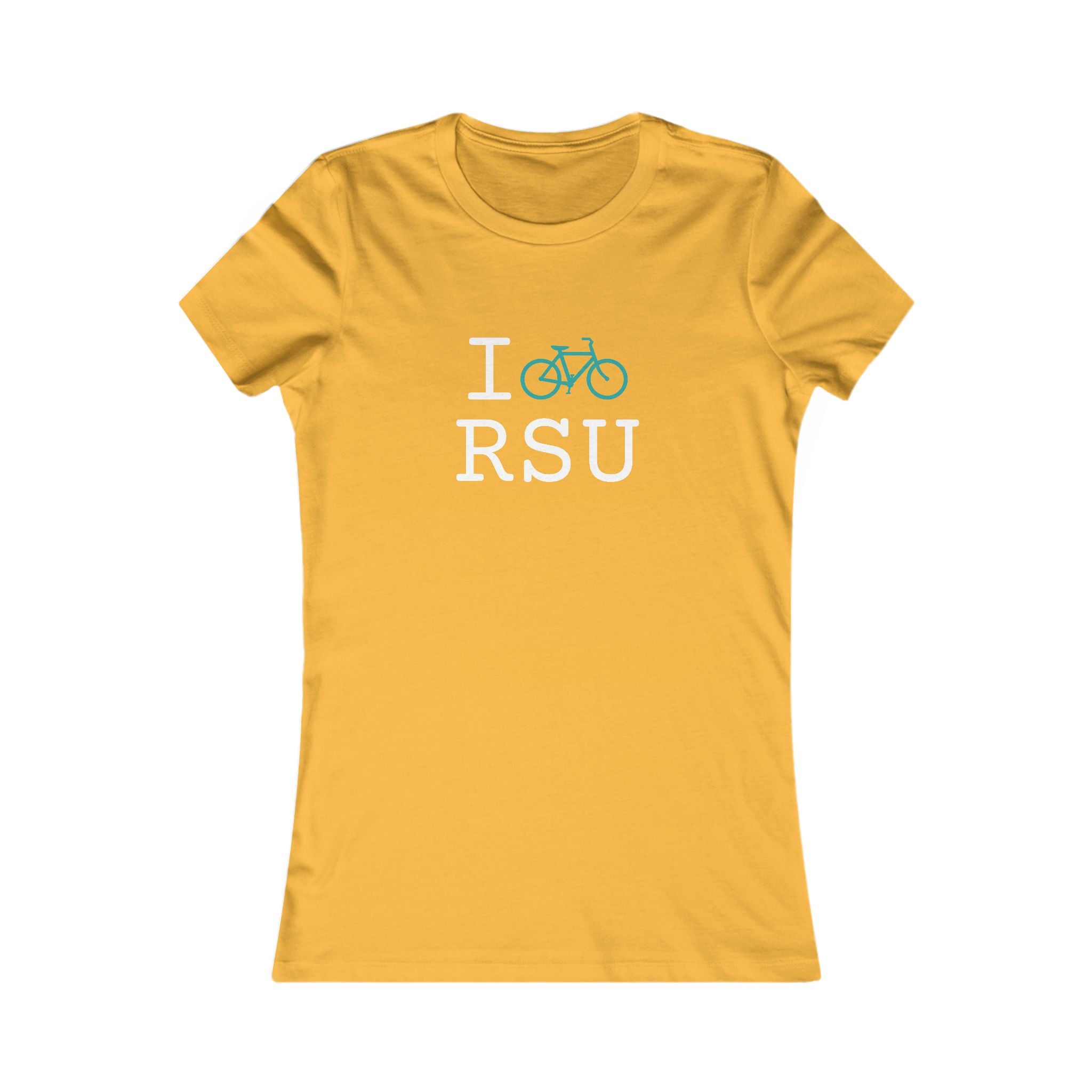 "I Bike ___" women's T, teal bike