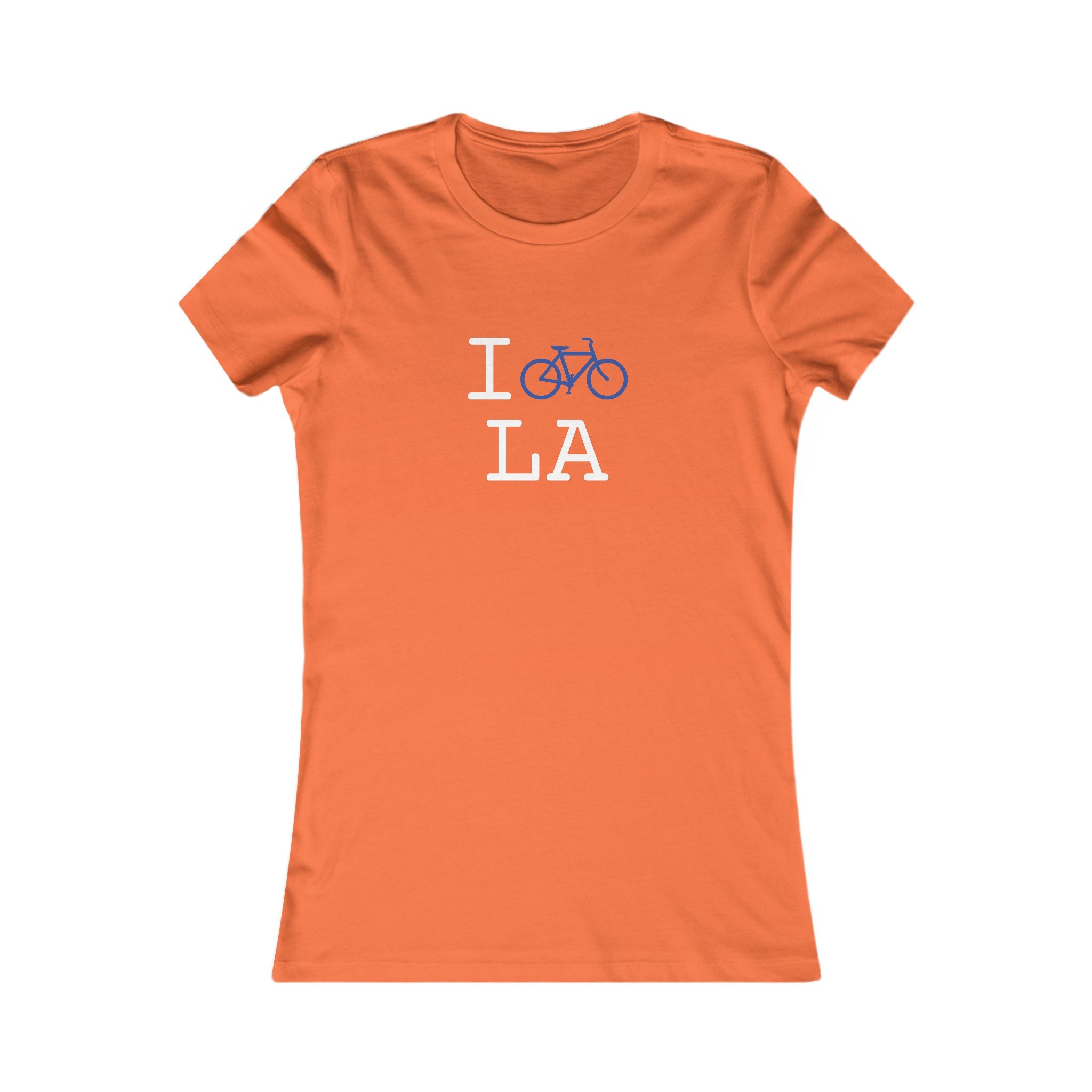 "I Bike ___" women's T, blue bike