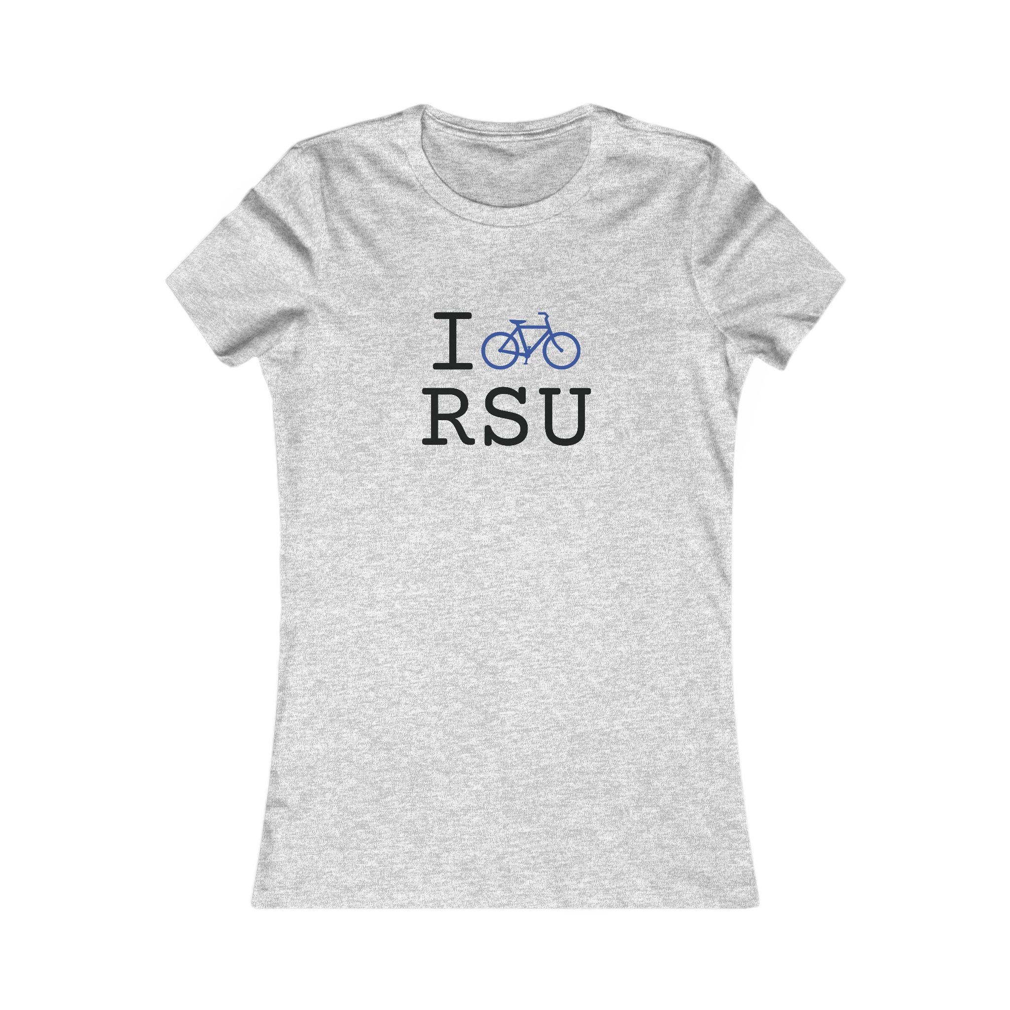 "I Bike ___" women's T, blue bike