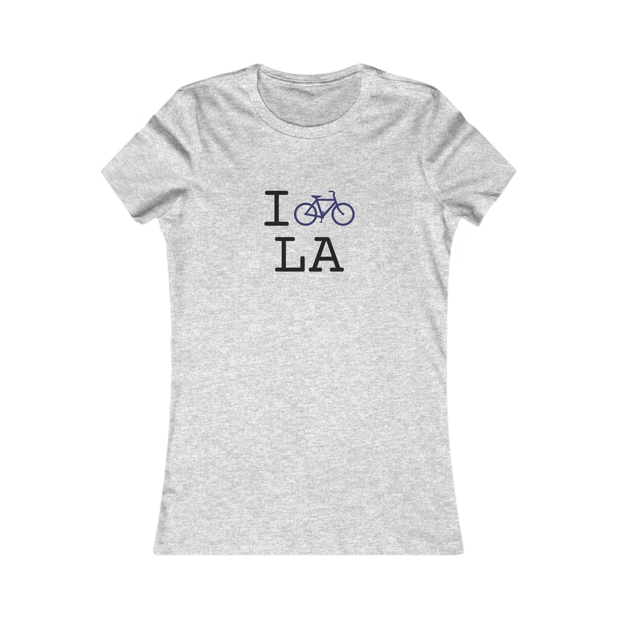 "I Bike ___" women's T, navy bike
