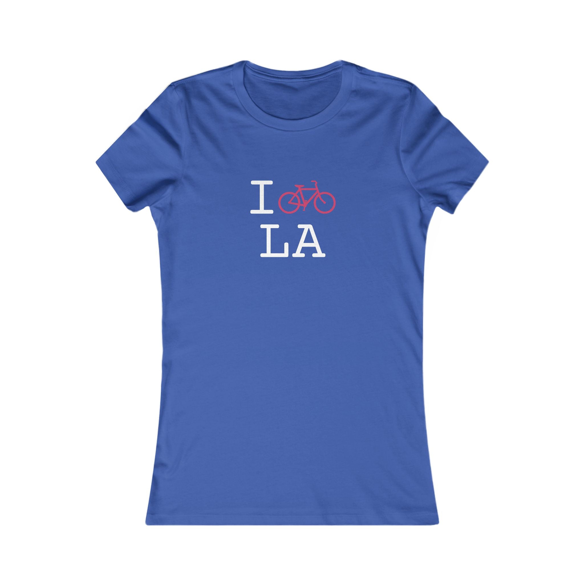 "I Bike ___" women's T, fuchsia bike
