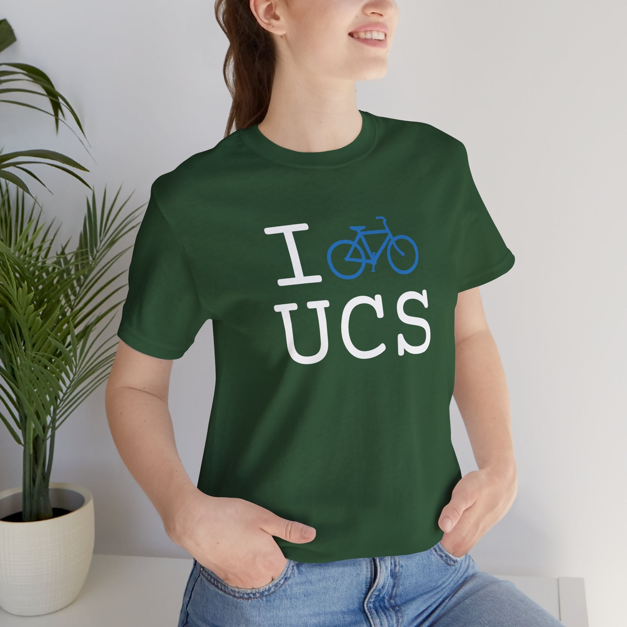 I Bike ___ unisex T, light blue bike
