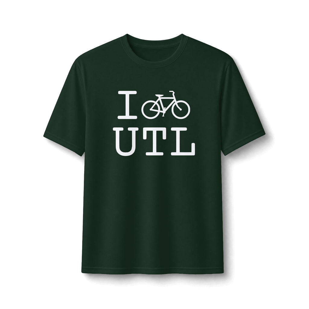 "I Bike ___" athletic T, white bike