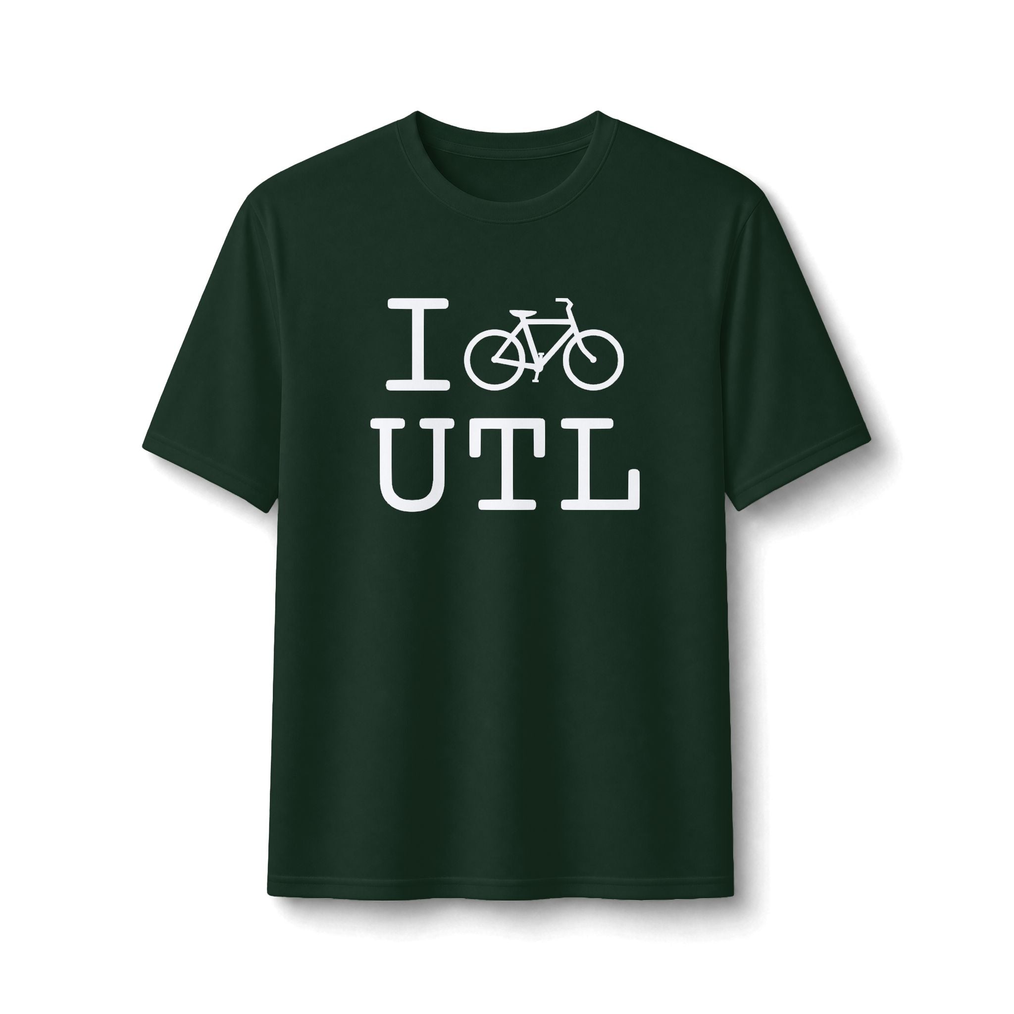 "I Bike ___" athletic T, white bike