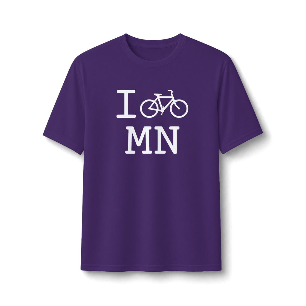 "I Bike ___" athletic T, white bike