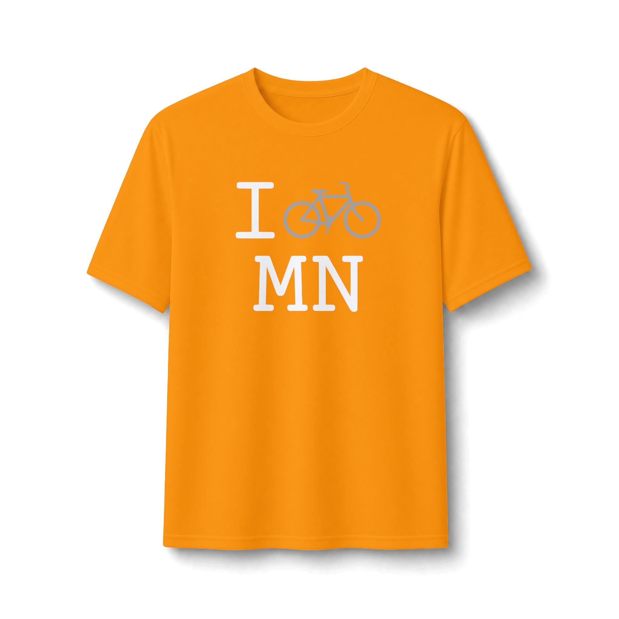 "I Bike ___" athletic T, grey bike