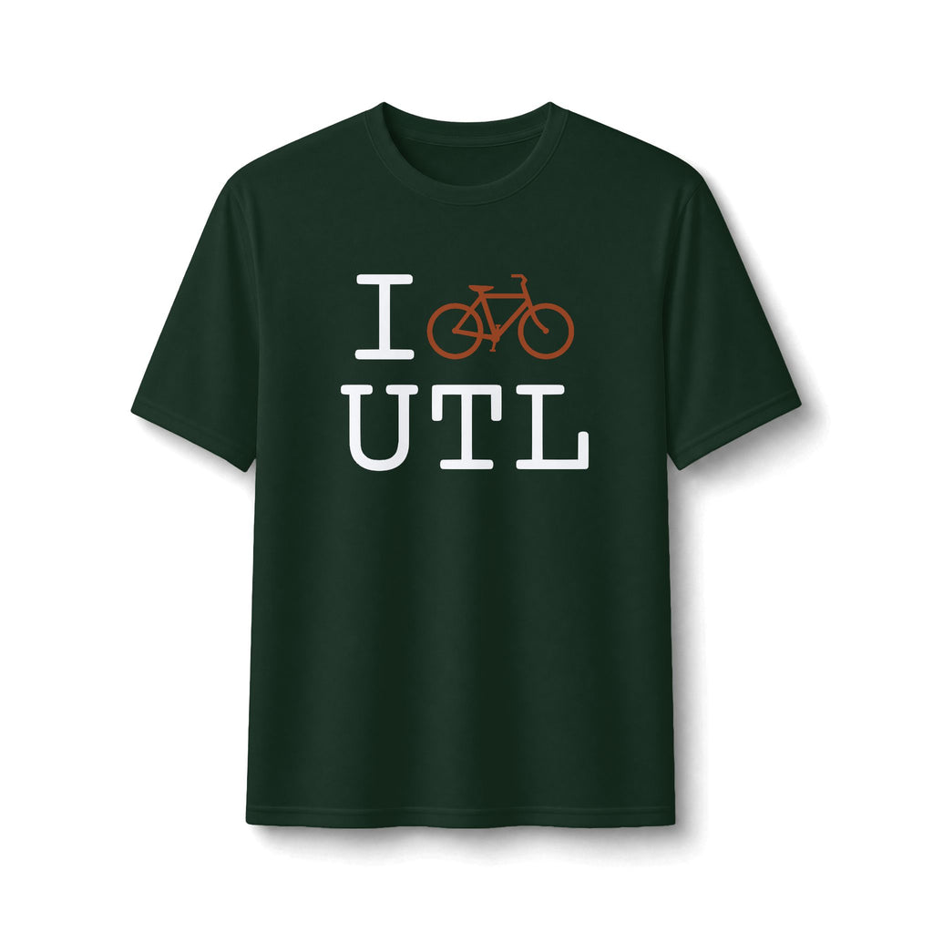 "I Bike ___" athletic T, autumn bike
