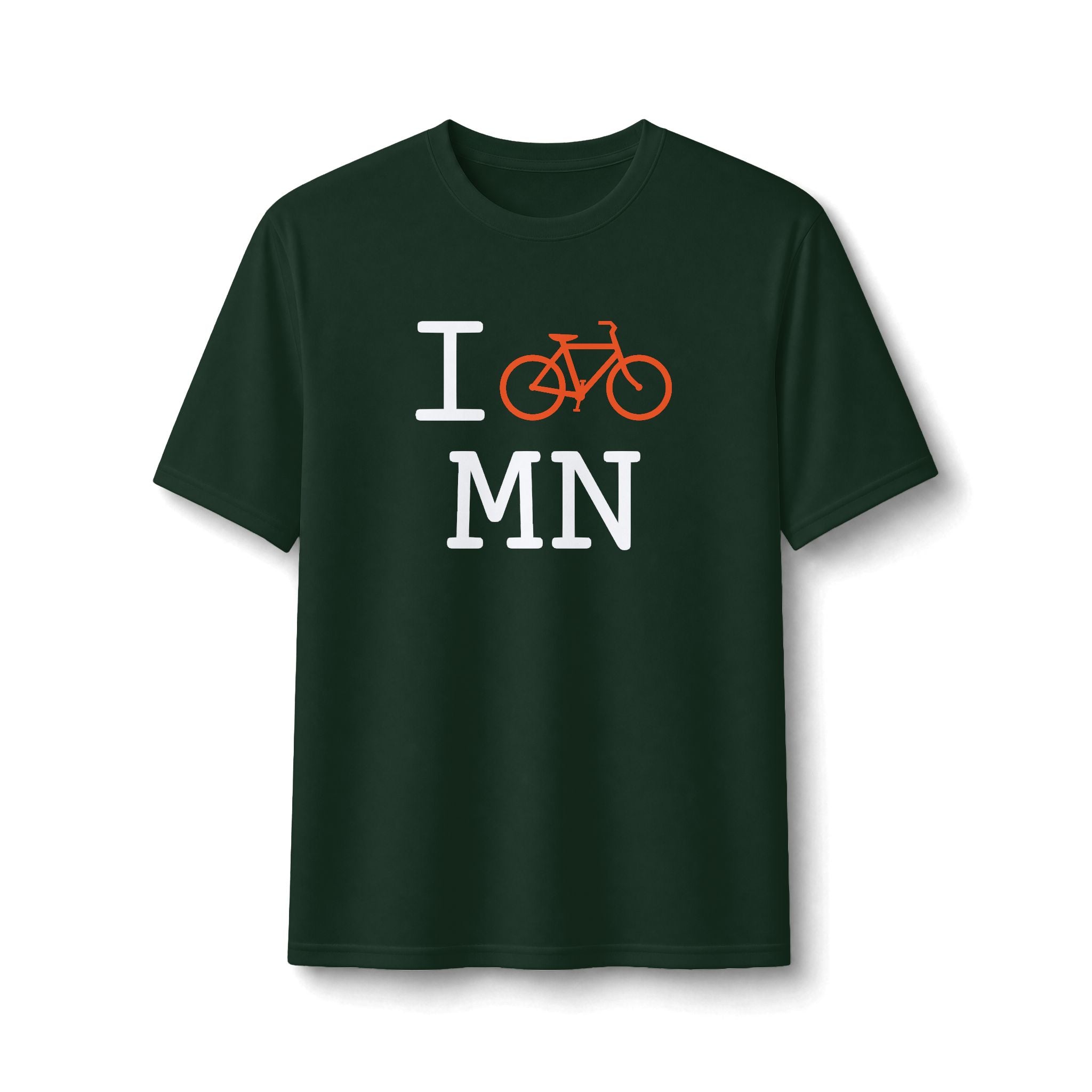 "I Bike ___" athletic T, orange bike