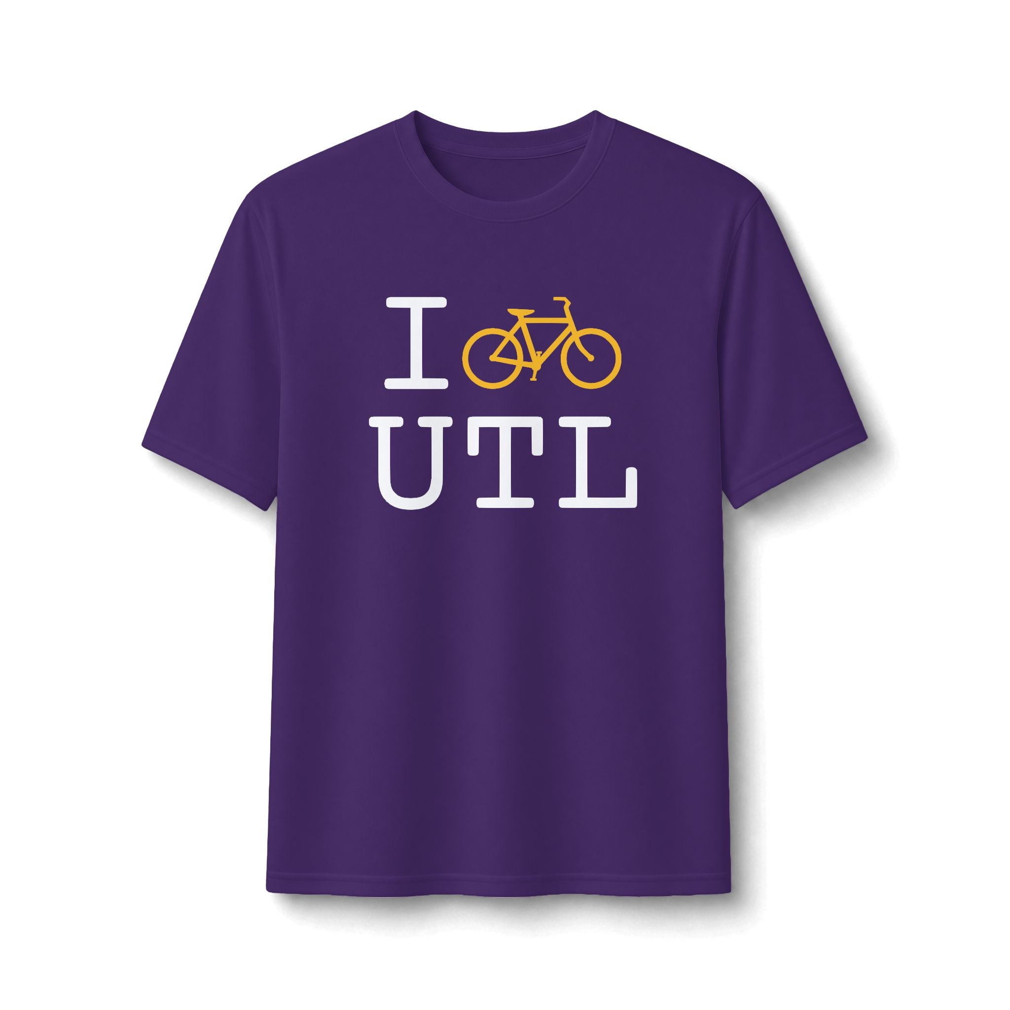"I Bike ___" athletic T, yellow bike