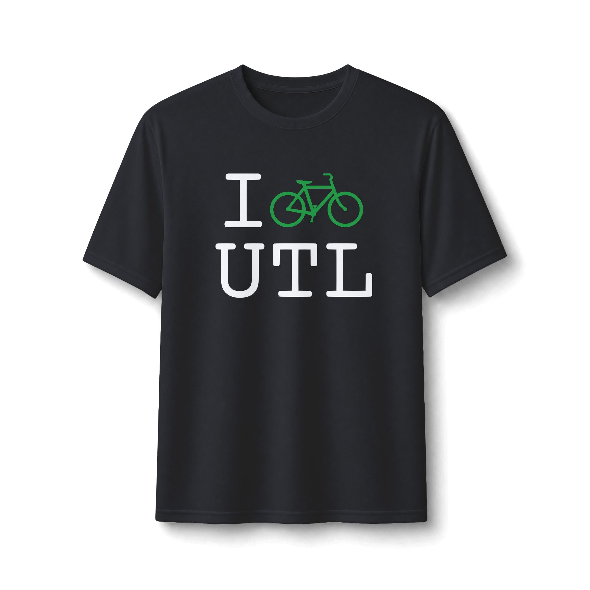 "I Bike ___" athletic T, green bike