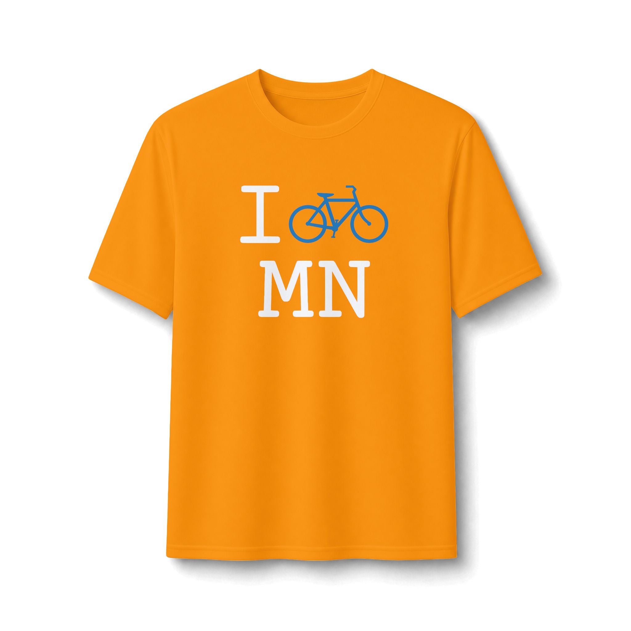 "I Bike ___" athletic T, light blue bike