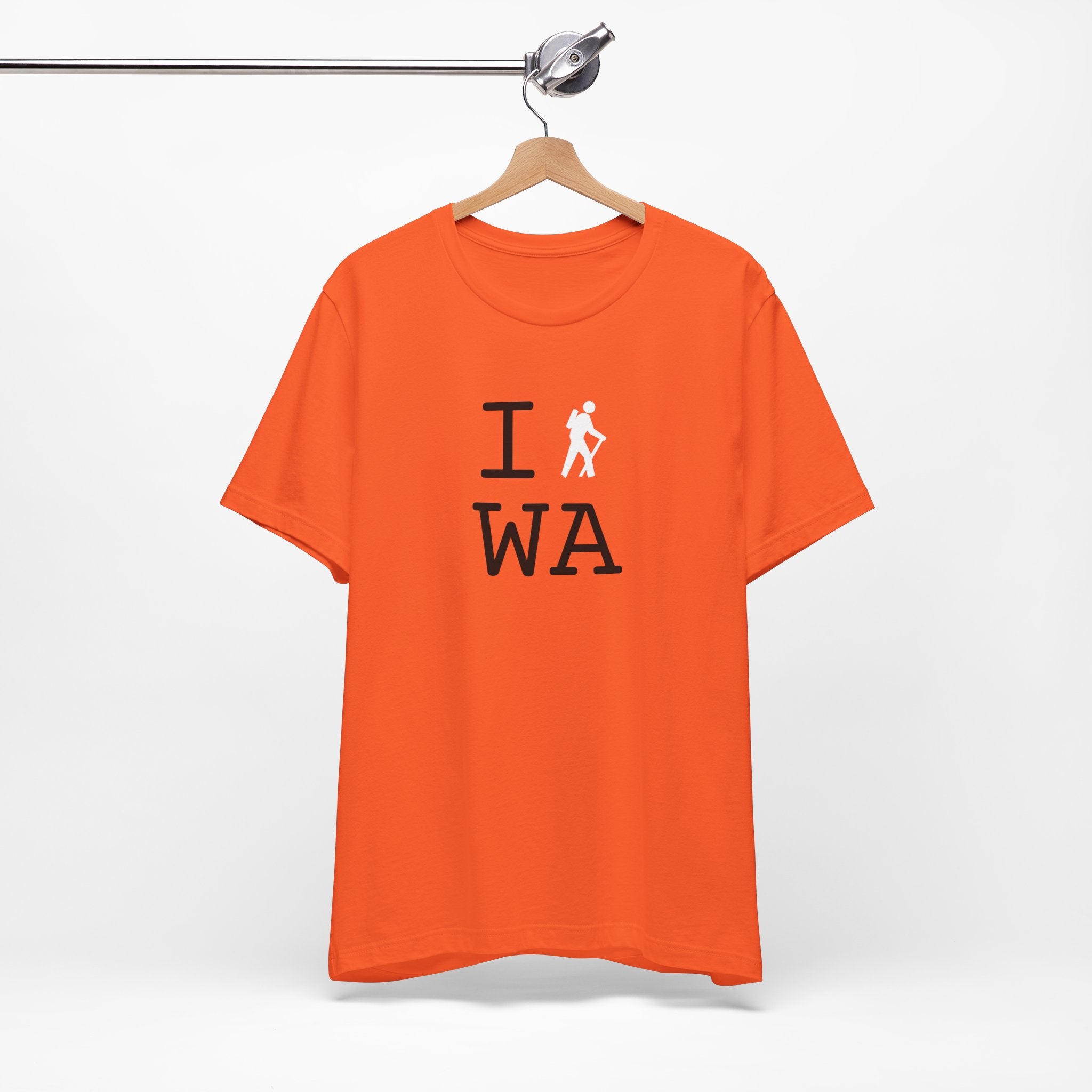 I Hike ___ unisex T, white hiker