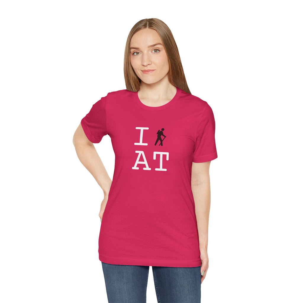 I Hike ___ unisex T, black hiker