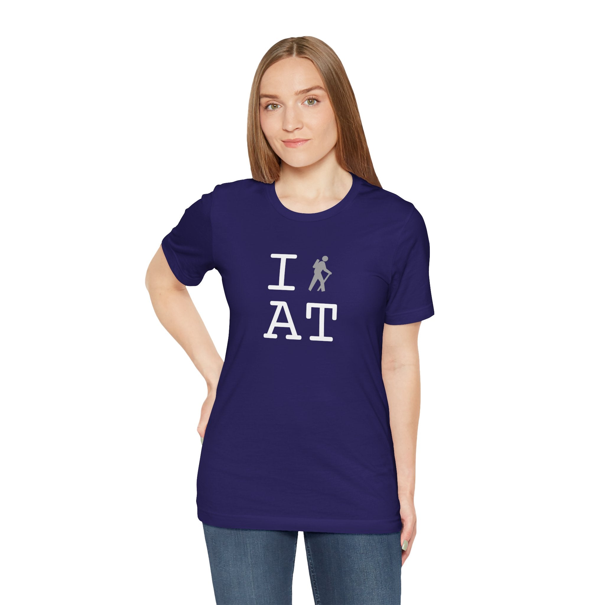 I Hike ___ unisex T, grey hiker