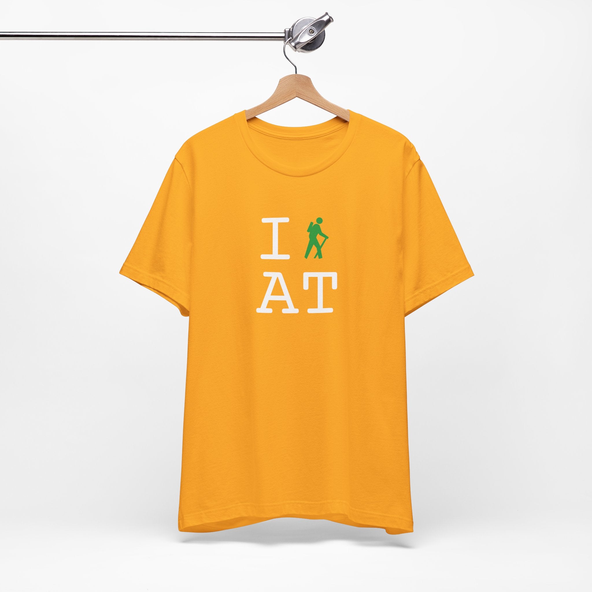 I Hike ___ unisex T, green hiker