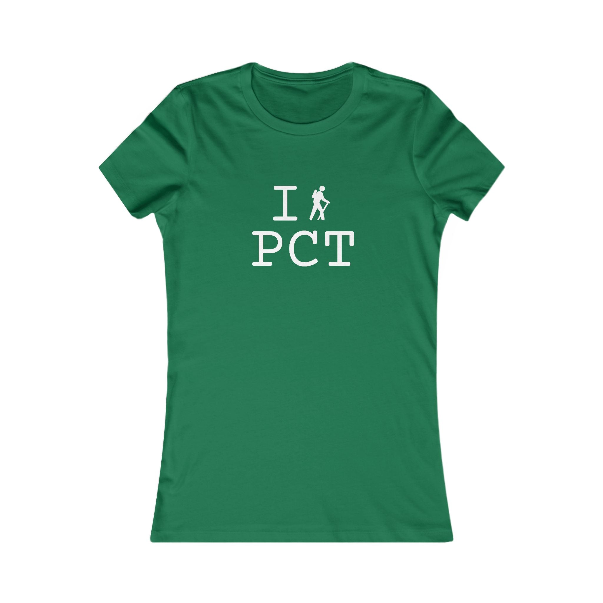 "I Hike ___" women's T, white hiker