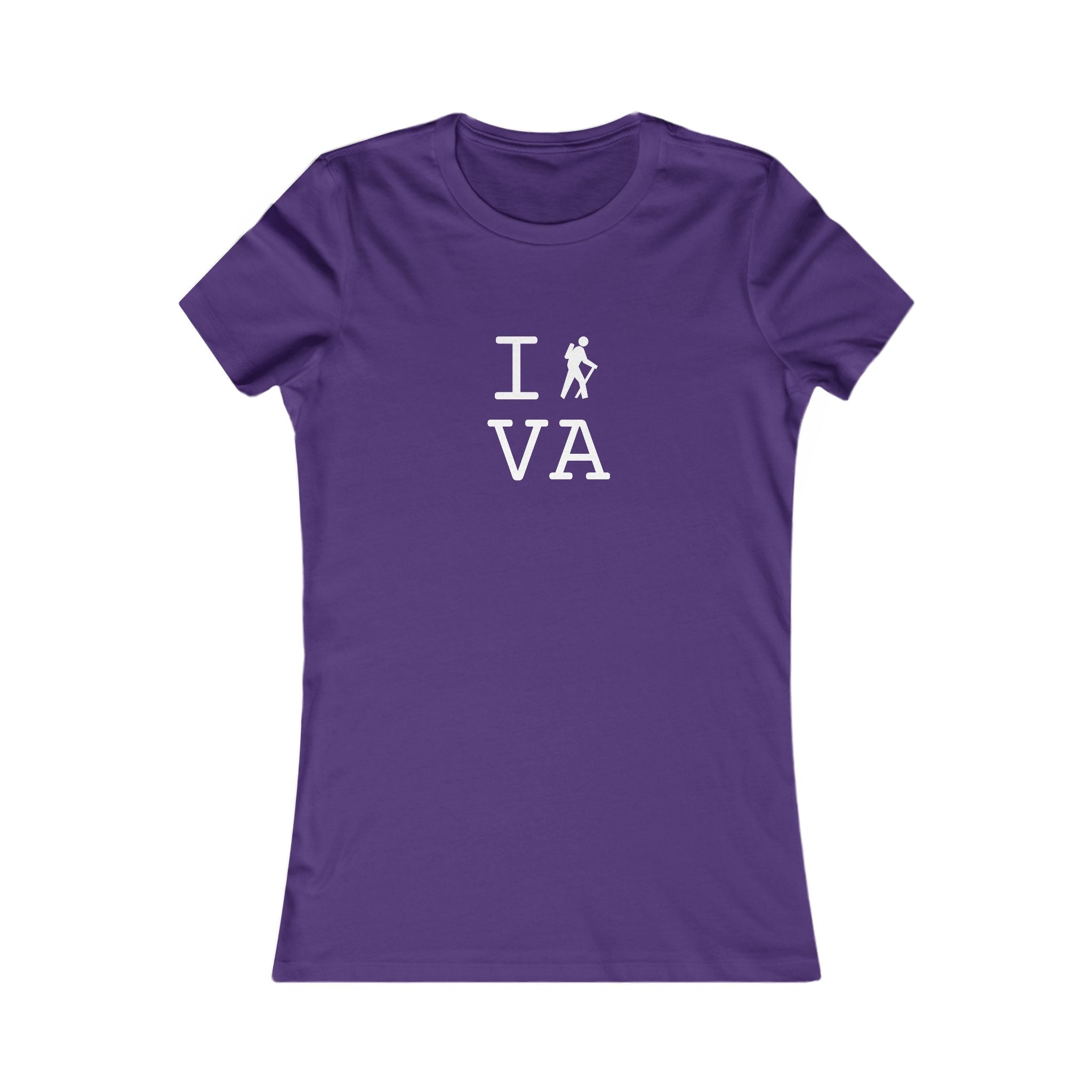 "I Hike ___" women's T, white hiker