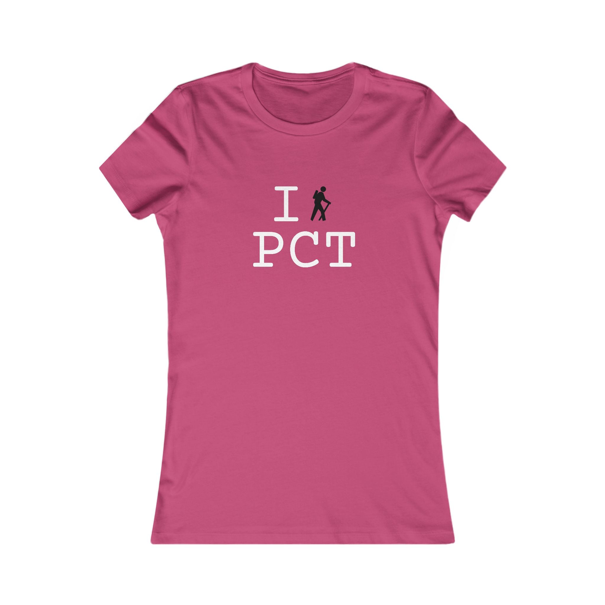 "I Hike ___" women's T, black hiker