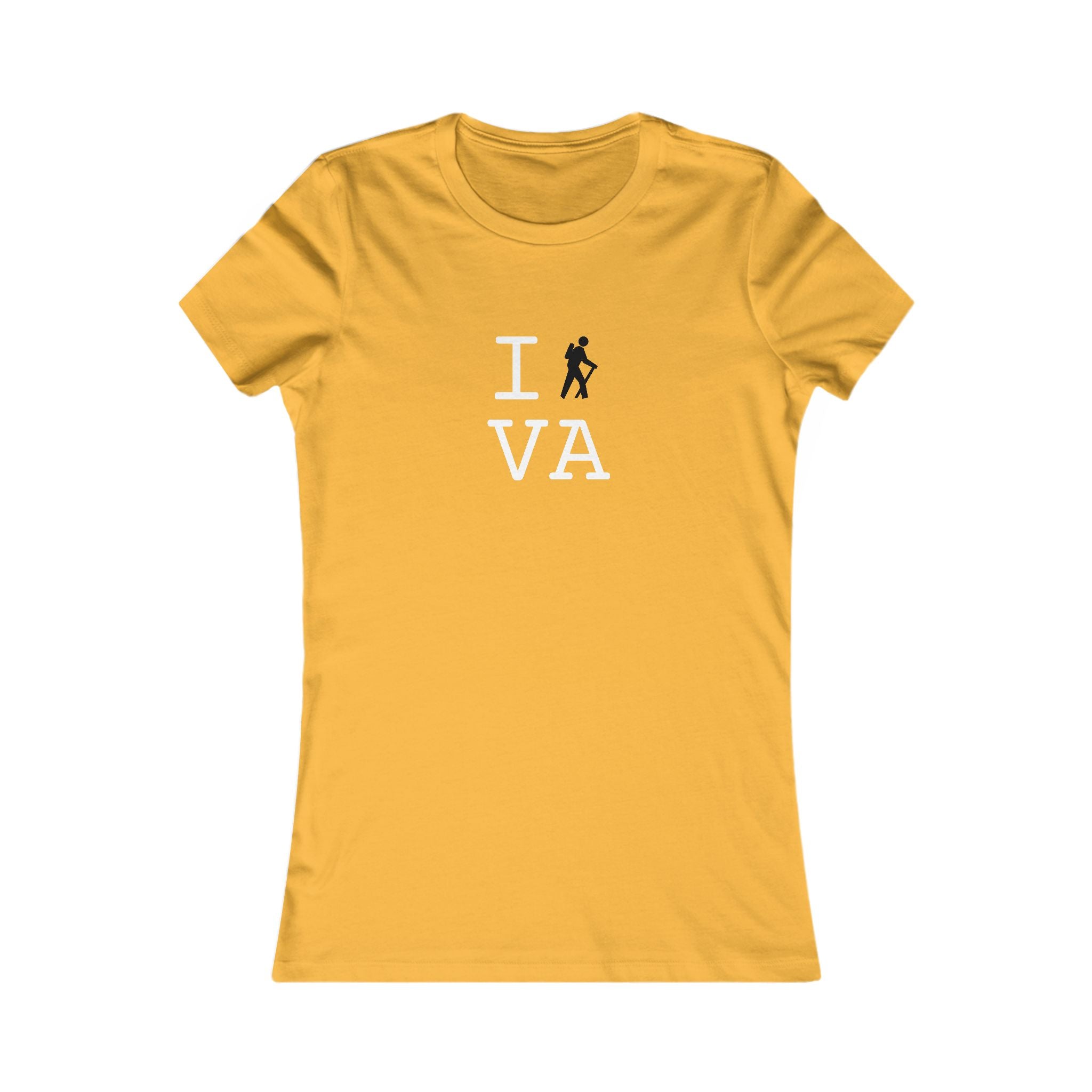 "I Hike ___" women's T, black hiker