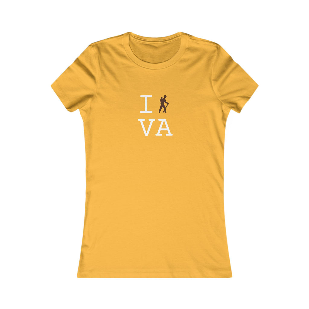 "I Hike ___" women's T, brown hiker