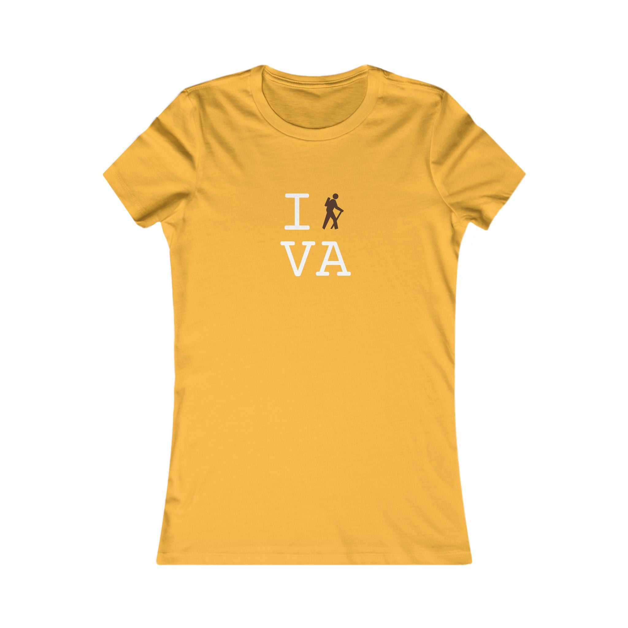 "I Hike ___" women's T, brown hiker