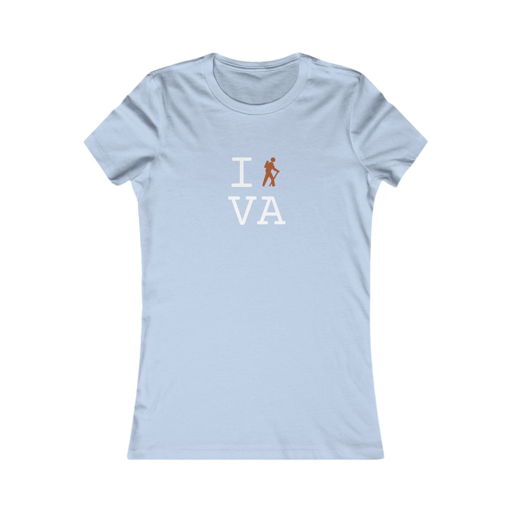 "I Hike ___" women's T, autumn hiker