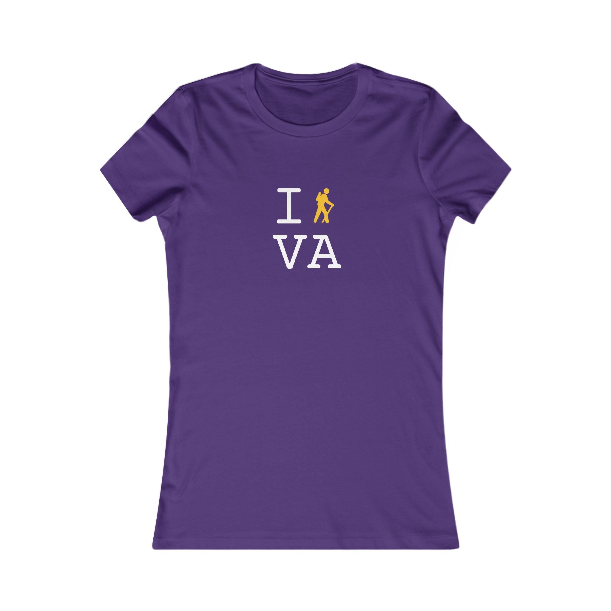 "I Hike ___" women's T, yellow hiker