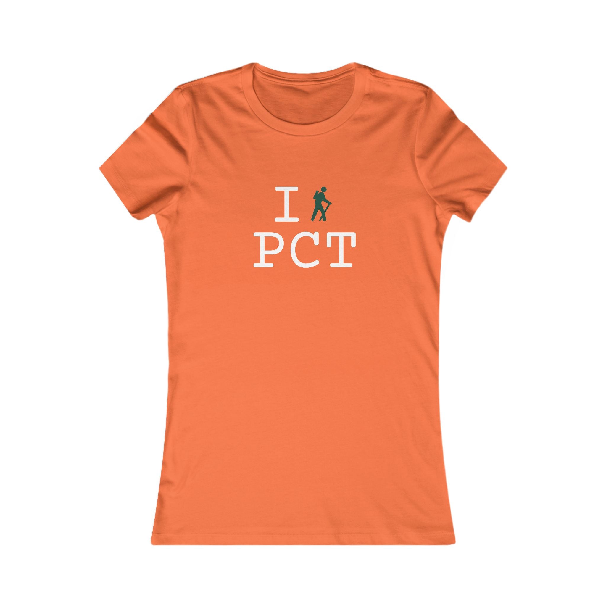 "I Hike ___" women's T, dark green hiker