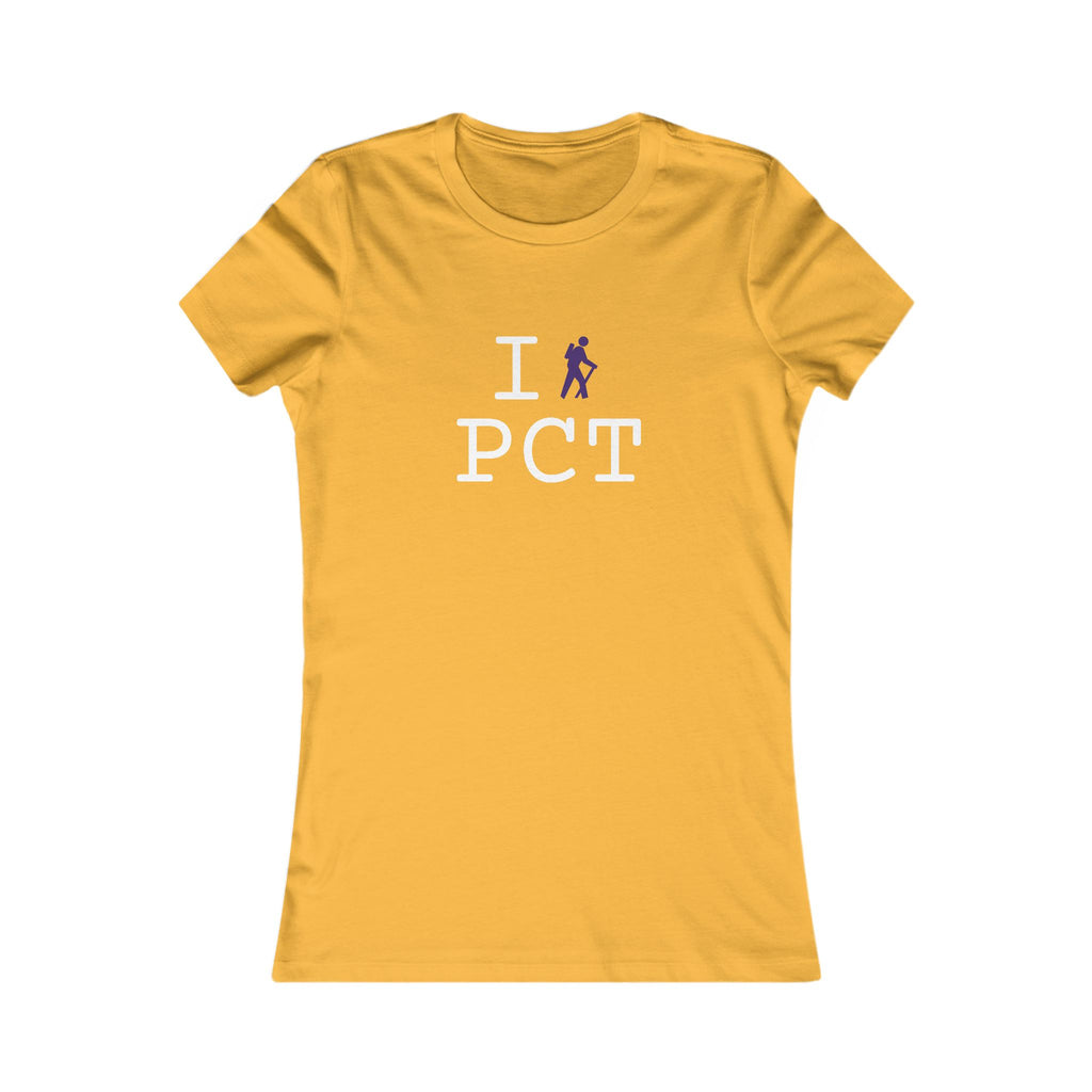 "I Hike ___" women's T, purple hiker