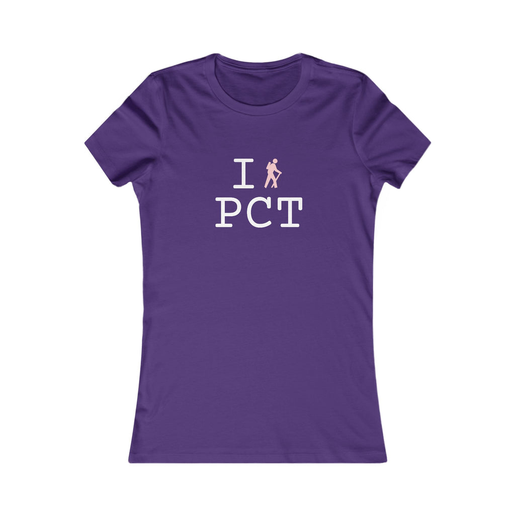 "I Hike ___" women's T, pink hiker