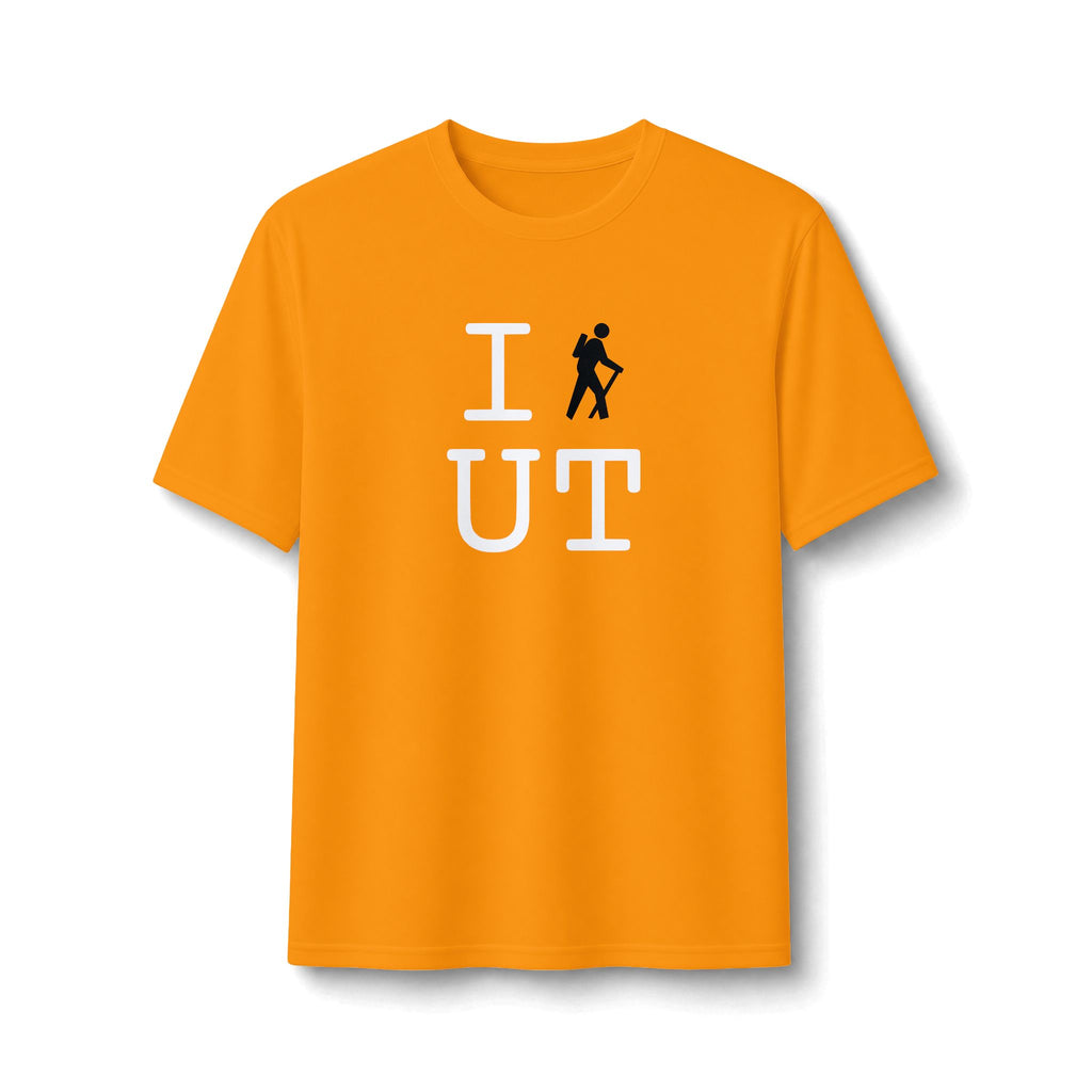"I Hike ___" athletic T, black hiker