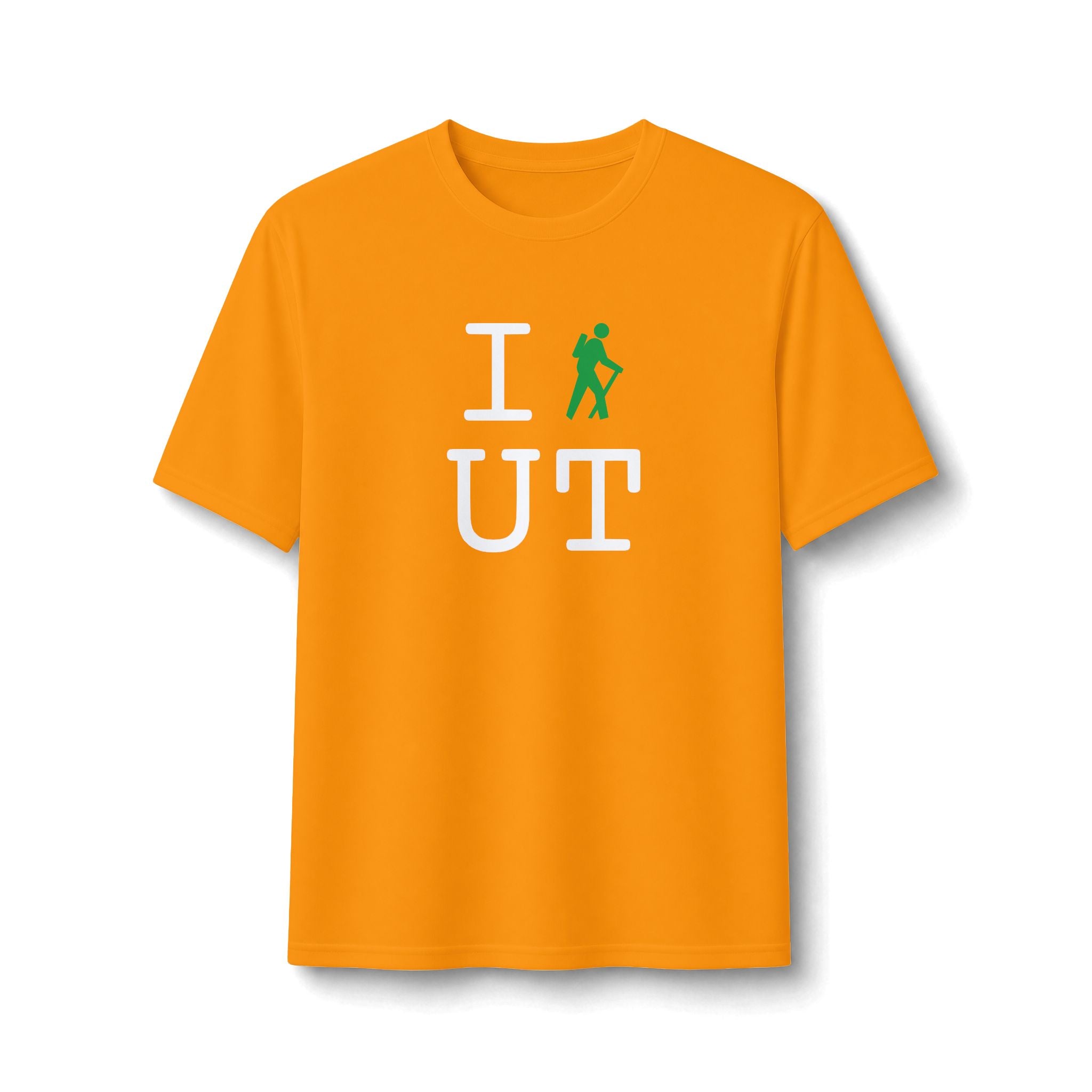 "I Hike ___" athletic T, green hiker
