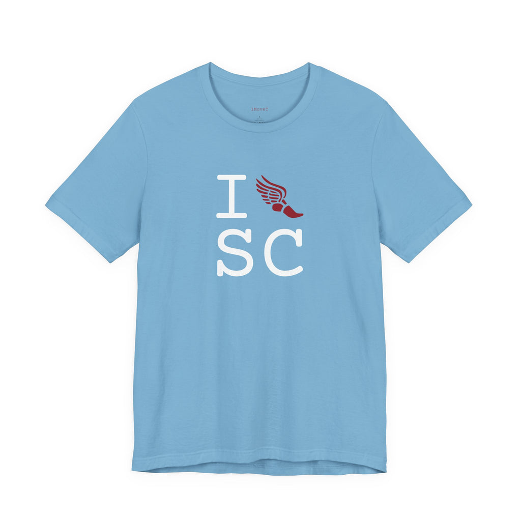 I Run ___ unisex T, crimson logo