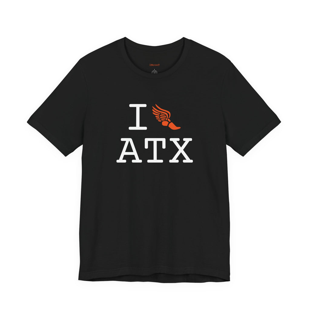 I Run ___ unisex T, orange logo