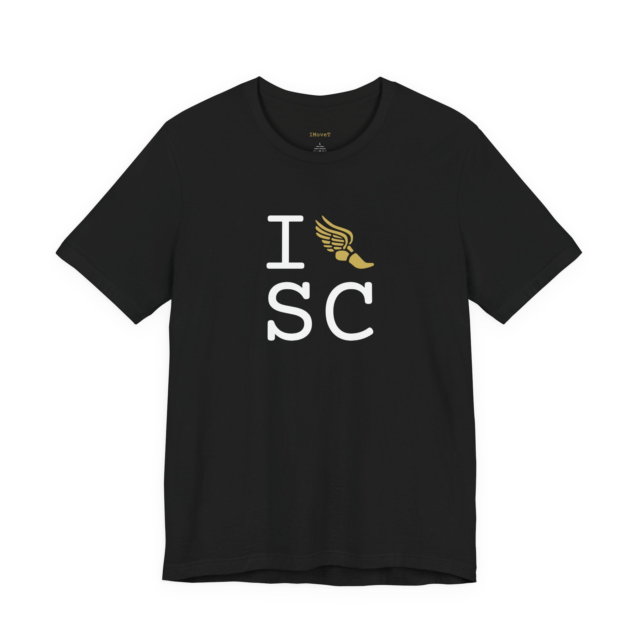 I Run ___ unisex T, gold logo