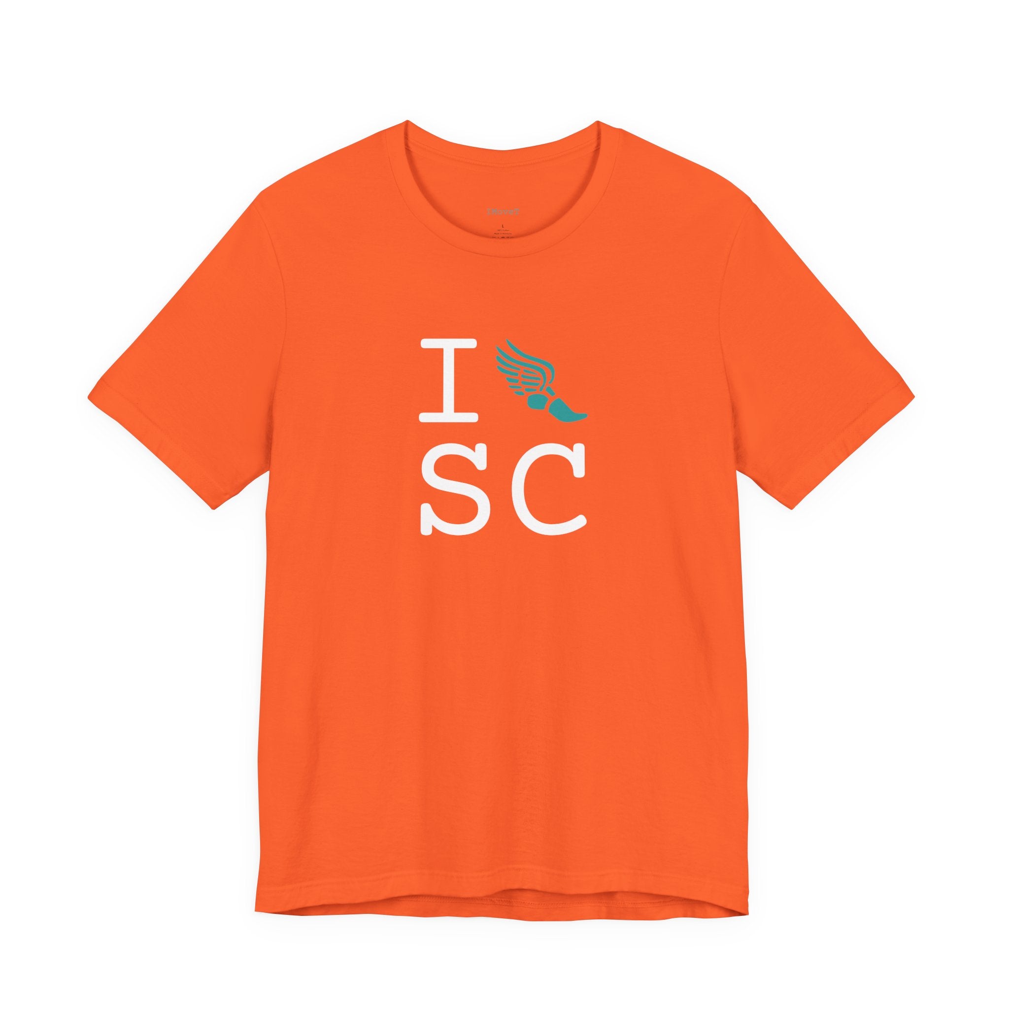 I Run ___ unisex T, teal logo