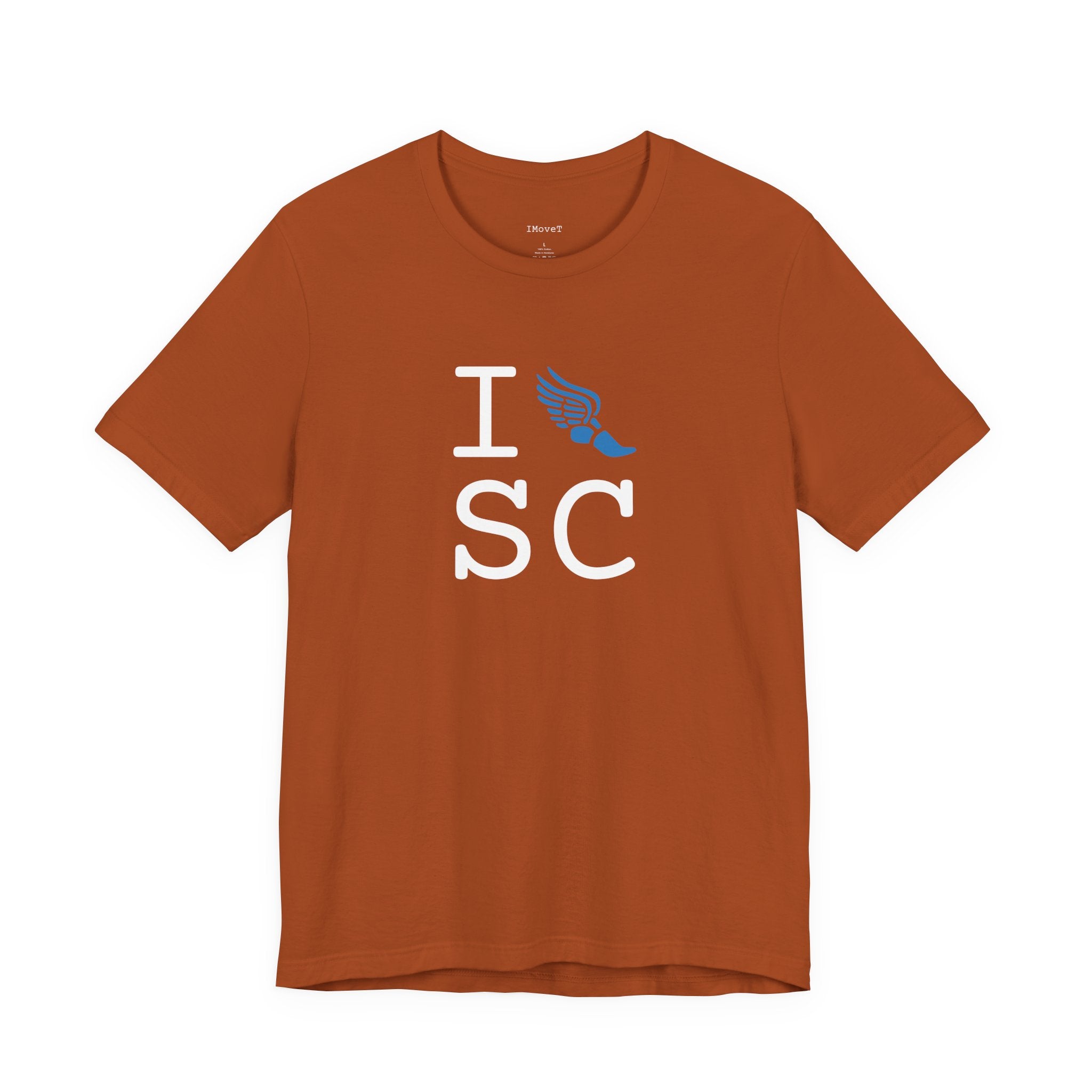 I Run ___ unisex T, light blue logo