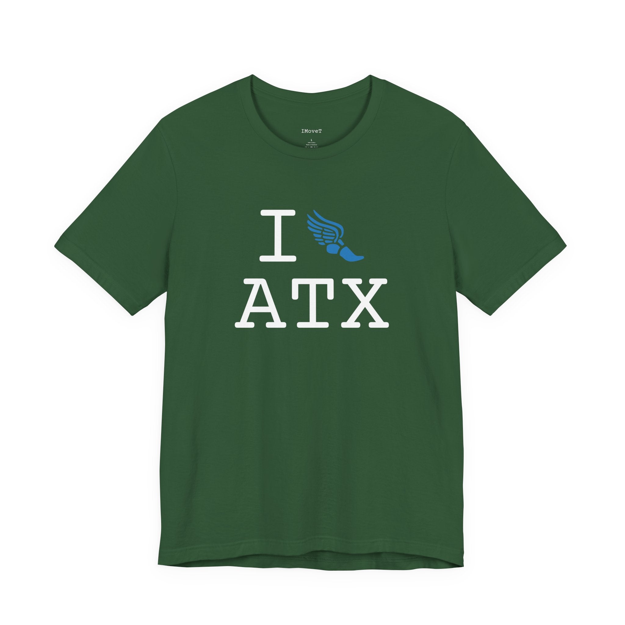 I Run ___ unisex T, light blue logo