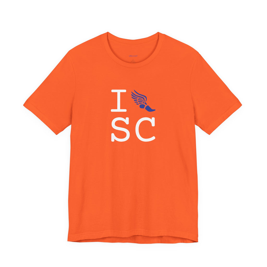 I Run ___ unisex T, blue logo