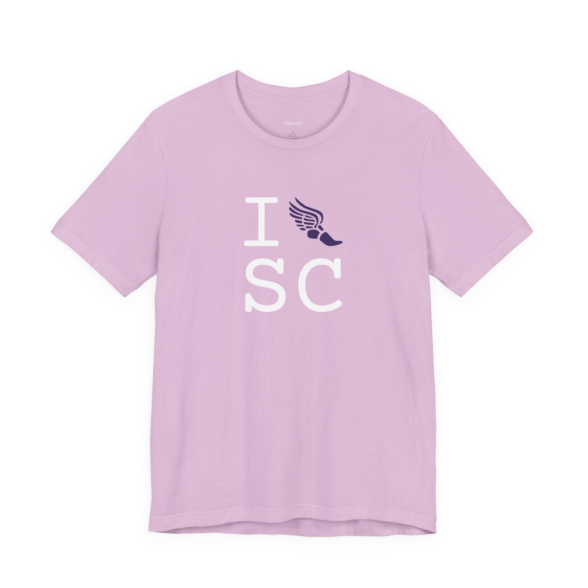 I Run ___ unisex T, purple logo