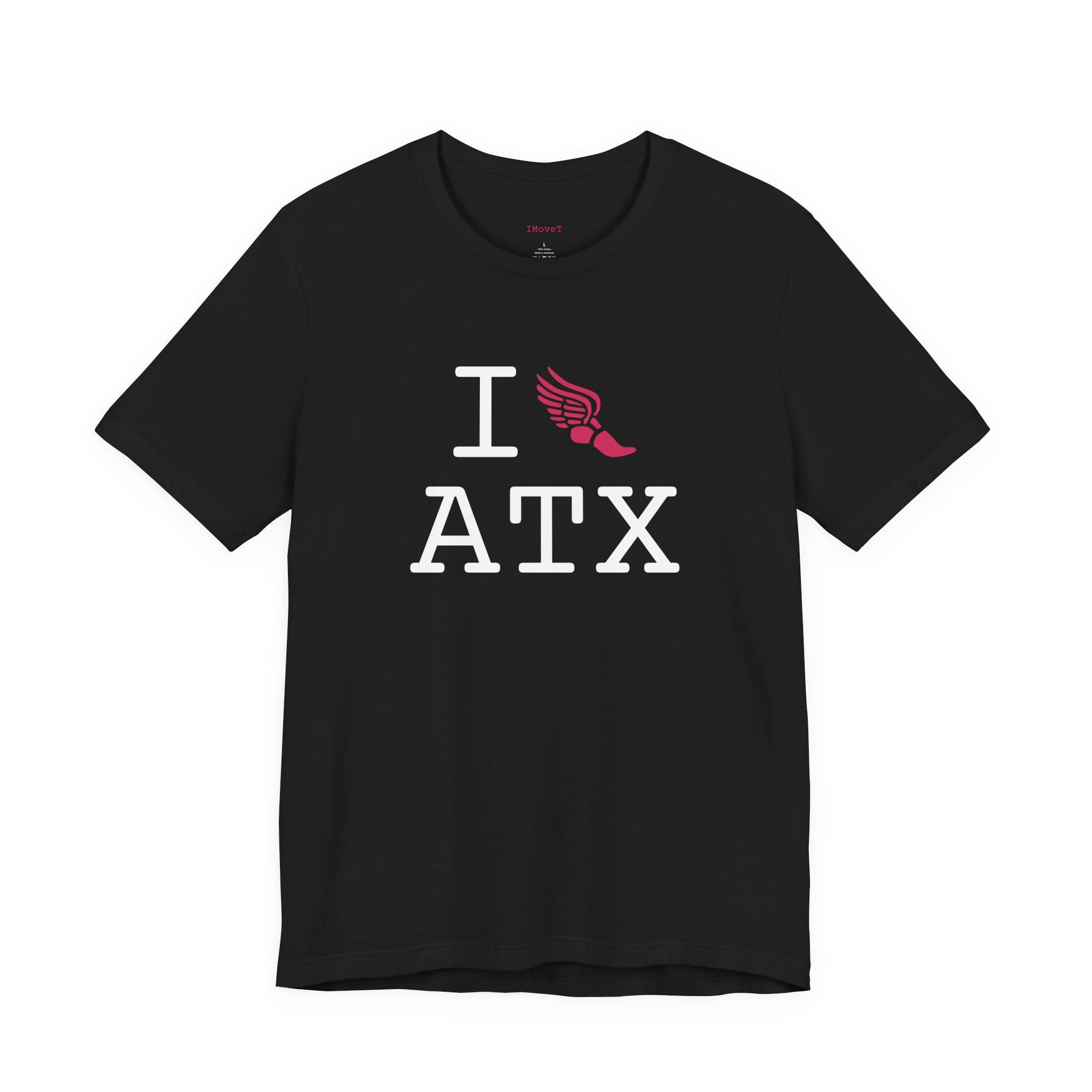 I Run ___ unisex T, hot pink logo