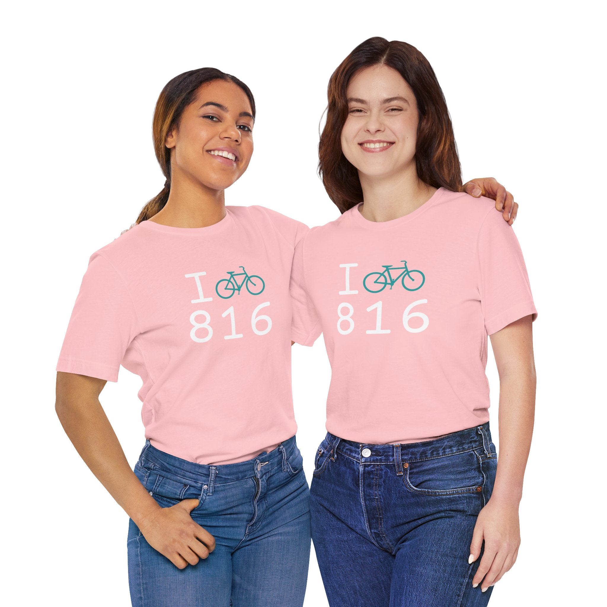 I Bike ___ unisex T, teal bike