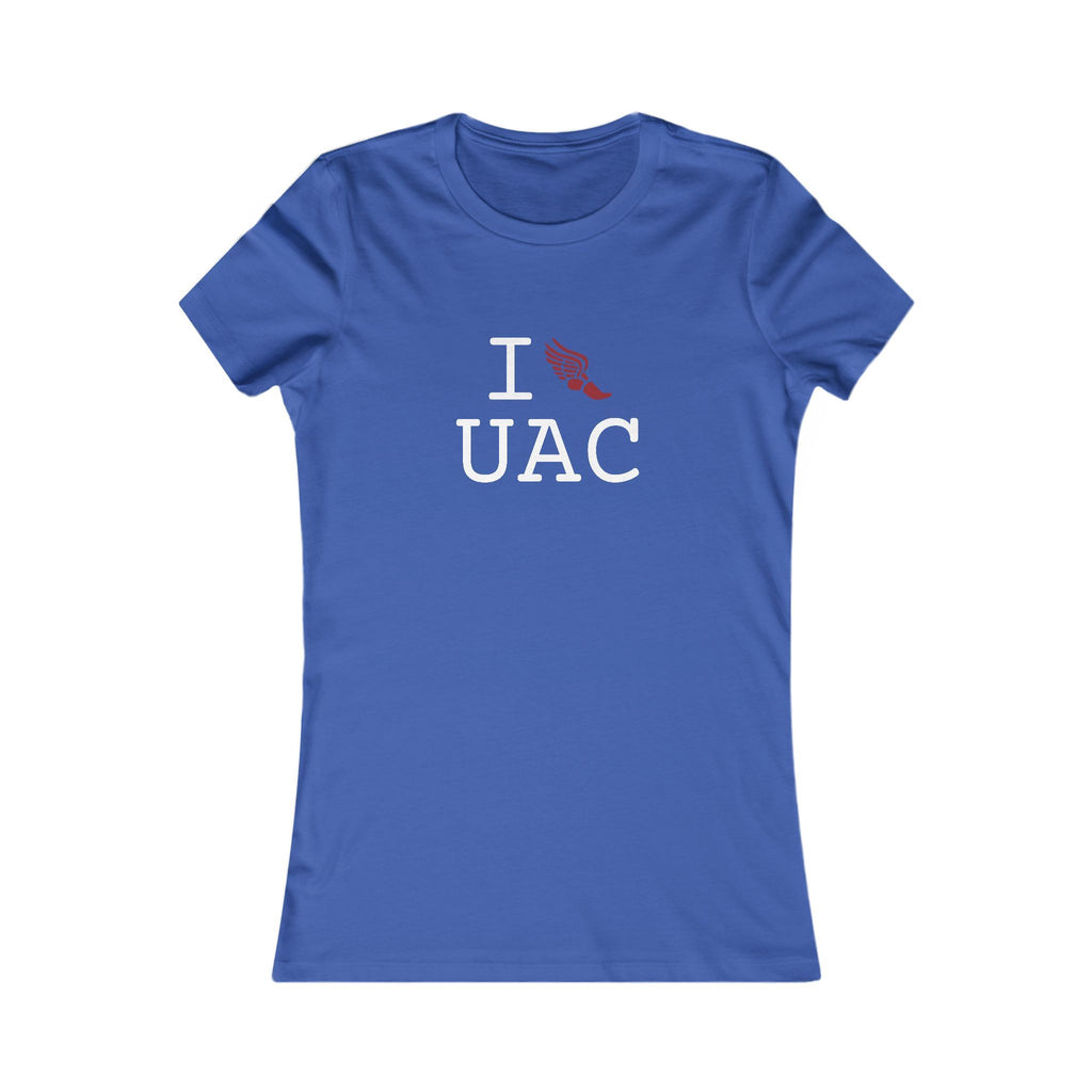 I Run ___ women's T, crimson logo