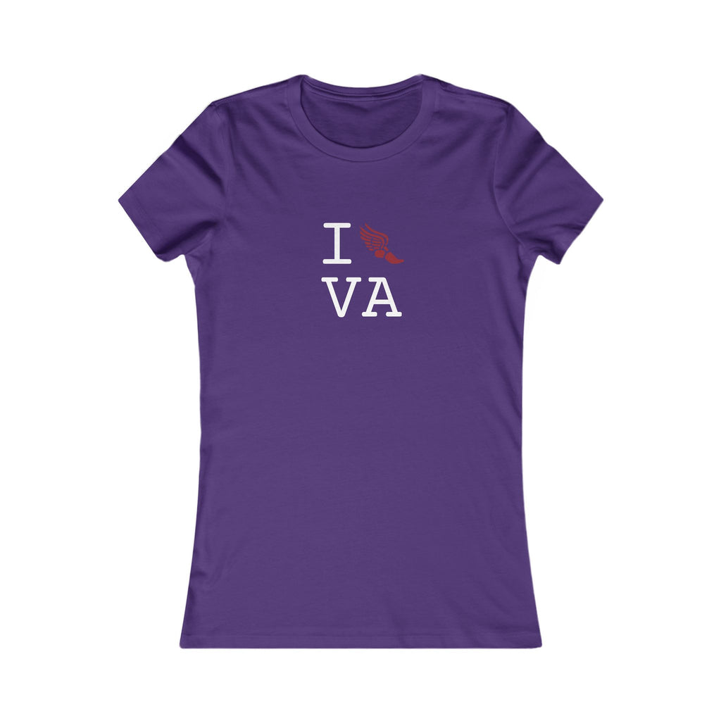 I Run ___ women's T, crimson logo