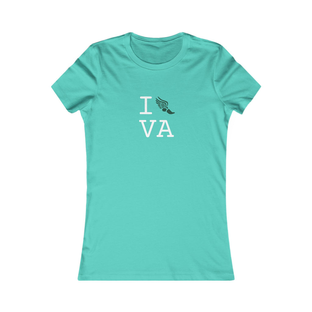 I Run ___ women's T, dark green logo