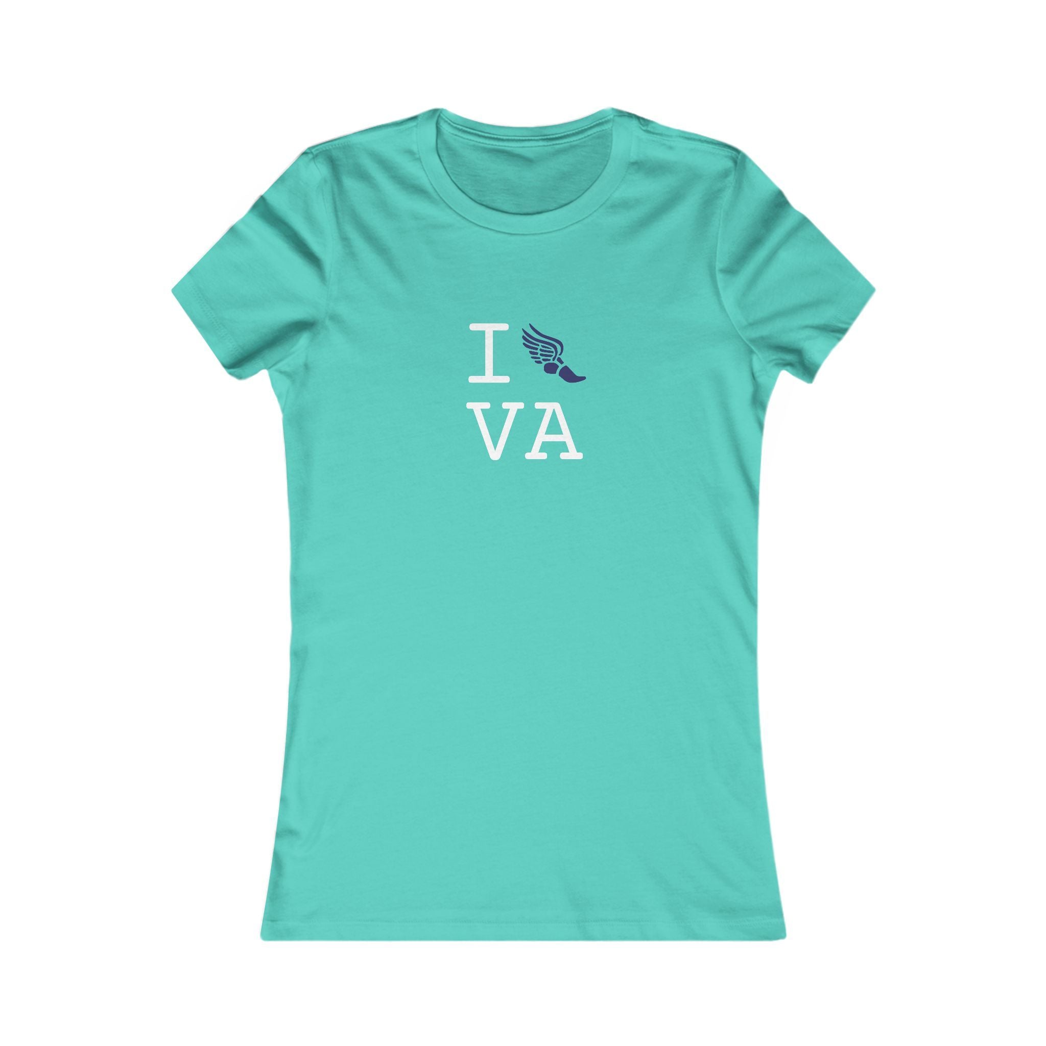 I Run ___ women's T, navy logo