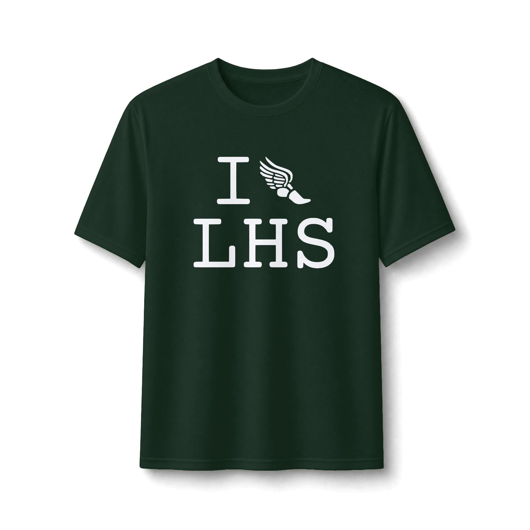 I Run ___ athletic T, white logo