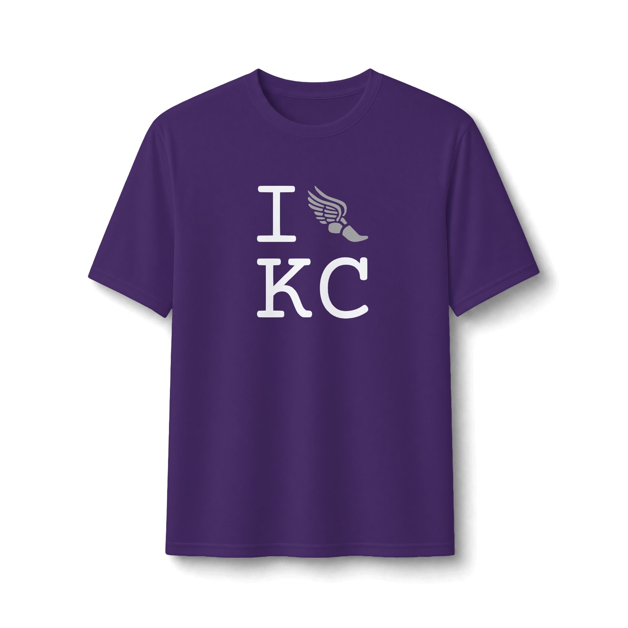 I Run ___ athletic T, grey logo